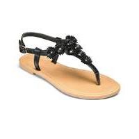 Sole Diva Flower Trim Sandals E Fit