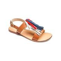 Sole Diva Leather Tassel Sandals EEE Fit