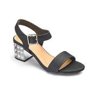 Sole Diva Jewelled Block Heels EEE Fit