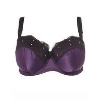 sophia purple diamante balcony bra purple