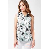 soft floral sless satin shirt