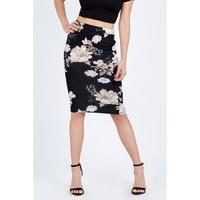 soft floral midi skirt