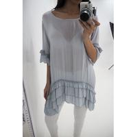 Sorella frill hem drape top