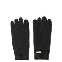 solid knit gloves black