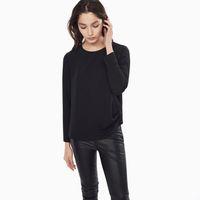 solid drape blouse black