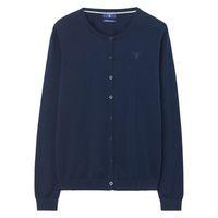 soft cotton crew cardigan marine