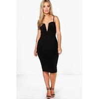 Soraya Plunge Midi Dress - black