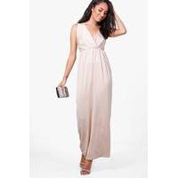 Sonya Sleeveless Wrap Maxi Dress - champagne