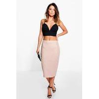 Soft Suedette Midi Skirt - blush