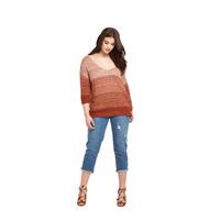 So Fabulous Ombre V-Neck Slouchy Knitted Jumper
