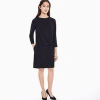 Solid Drape Dress - Black