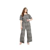 So Fabulous Bardot Cheesecloth Print Jersey Jumpsuit
