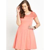 So Fabulous Lace Yoke Fit And Flare Dress