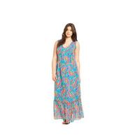 So Fabulous Frill Neck Paisley Print Maxi Dress