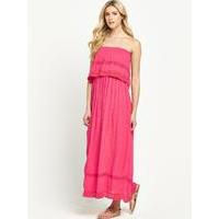 south crinkle bandeau maxi dress