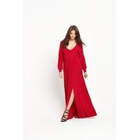 So Fabulous Long Sleeve Plunge Maxi Dress