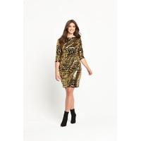 So Fabulous Animal Sequin Shift Dress