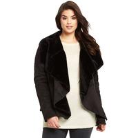 So Fabulous Suedette Fur Lined Waterfall Coat