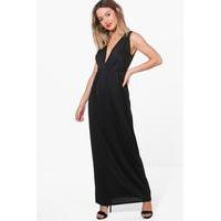 Sonya Sleeveless Wrap Maxi Dress - black