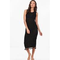 Sophie Tassle Beach Dress - black