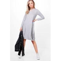 Soft Knit Midi Dress - charcoal