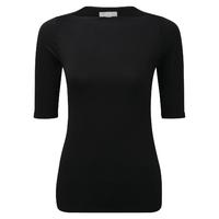 Soft Jersey Slash Neck Top (Black / 18)