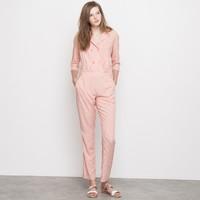 Softly Draping Micro Print Jumpsuit