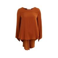 Softly Draping Long-Sleeved Blouse with Layered Detail