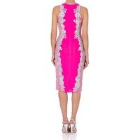 soho hot pink sleeveless fitted pencil dress