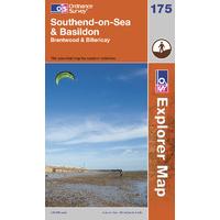 southend on sea basildon os explorer active map sheet number 175