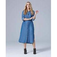 Soft Lyocel Denim Longline Shirt Dress