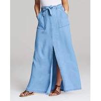 Soft Lyocel Denim Split Front Maxi skirt