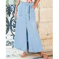 Soft Lyocel Denim Split Front Maxi skirt