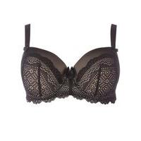 Sophia Black Geometric Lace Balcony Bra, Black