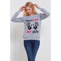 sophie fleece top hands off my guy print sweatshirt jumper