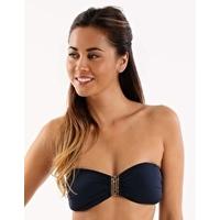 solid bandeau top indigo blue