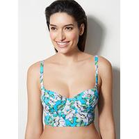 South Pacific floral longline bikini top