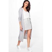 Soft Knit Maxi Cardigan - silver