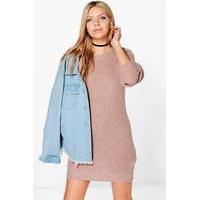 Soft Knit Jumper Dress - beige