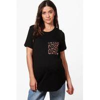 Sophia Leopard Pocket Tee - black