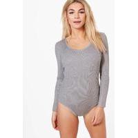 soft knit bodysuit grey