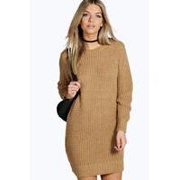 Soft Knit Jumper Dress - camel