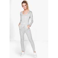 Soft Marl Knit Lounge Jumpsuit - grey