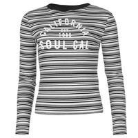 soulcal stripe long sleeve t shirt ladies