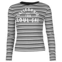 soulcal stripe long sleeve t shirt ladies