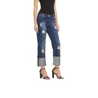 South Blake Ripped And Distressed Turn Up Boyfriend Jeans