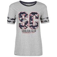 SoulCal Floral Applique T Shirt Ladies