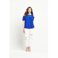 So Fabulous Cold Shoulder Brodie Yolk Jersey Top