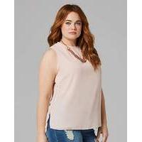 soft peach zip side vest top