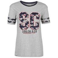 SoulCal Floral Applique T Shirt Ladies